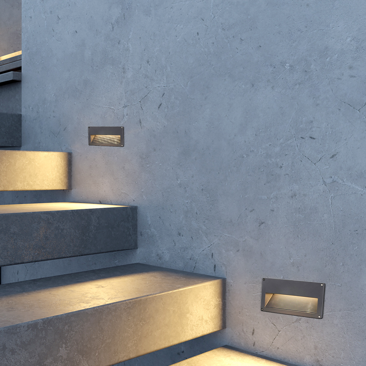 Moderne Außenleuchte LED Rechteckig Schwarz Senor Garten/Treppenhaus