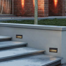 Moderne Außenwandleuchte LED Rechteckig Schwarz Senor Garten/Treppenhaus