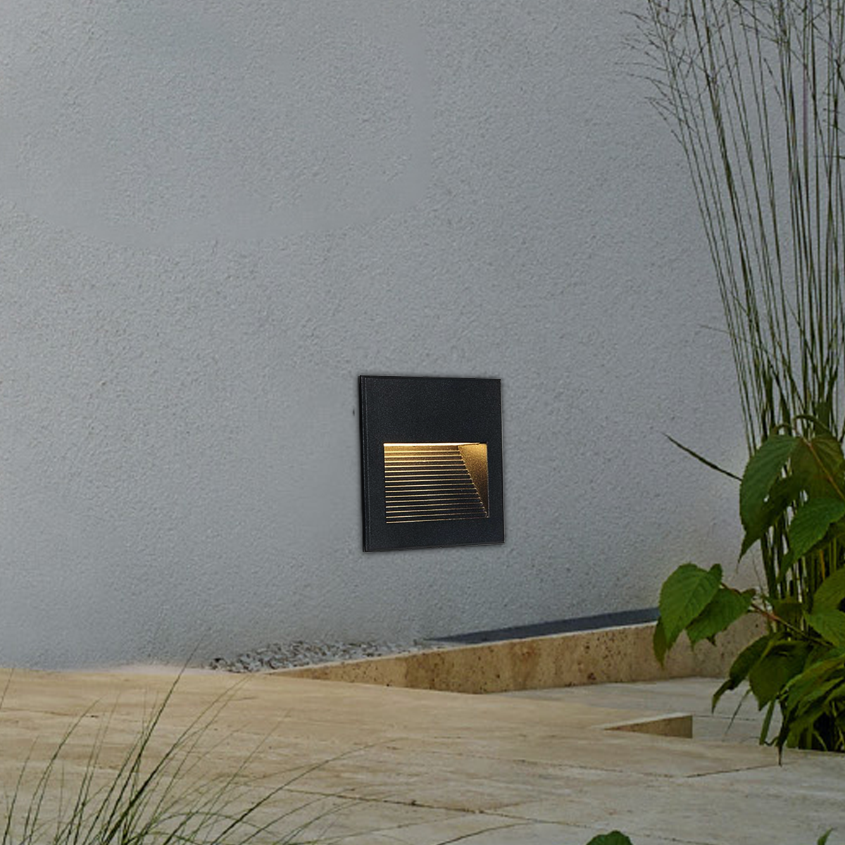 Moderne Außenwandleuchte LED Quadrat Grau Senor Garten/Treppenhaus
