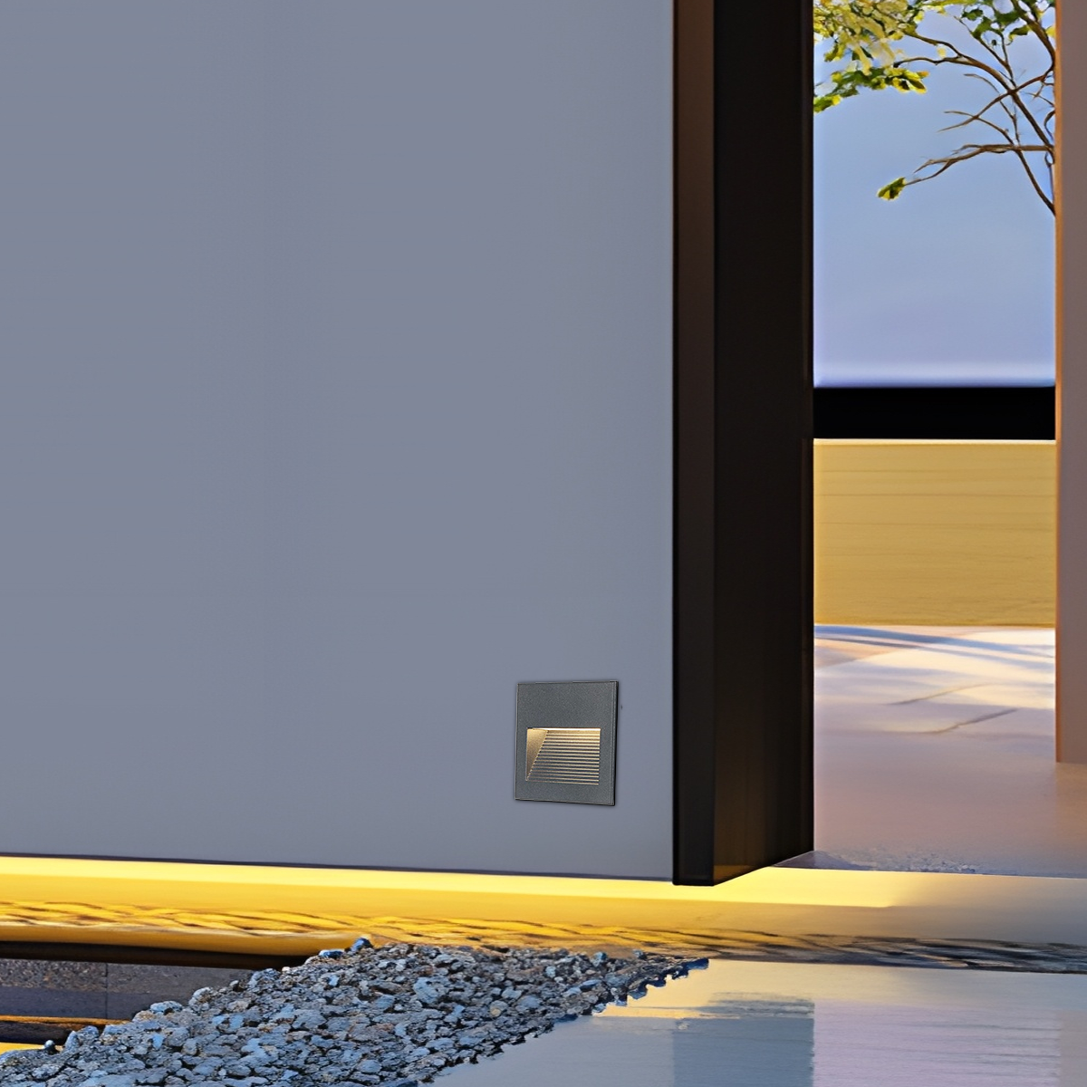Moderne Außenwandleuchte LED Quadrat Grau Garten/Treppenhaus