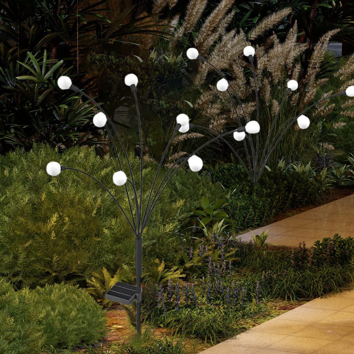Moderne Außenleuchte LED Schwarz Metall Solar Garten/Balkon