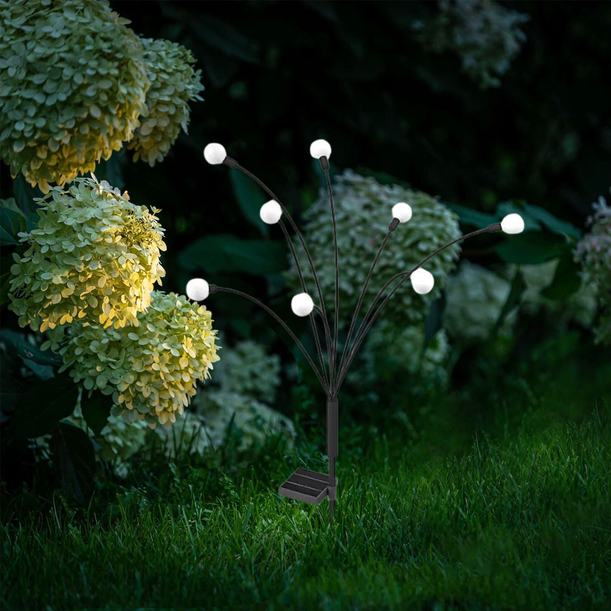 Moderne Außenleuchte LED Schwarz Metall Solar Garten/Balkon