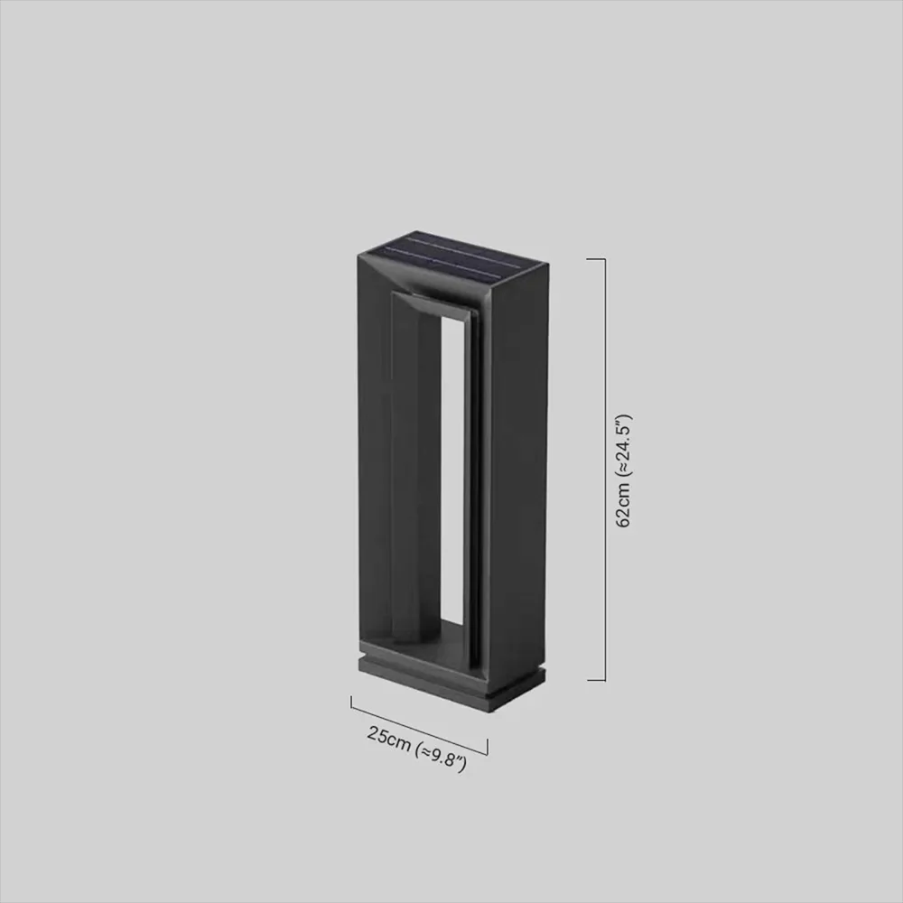 Modern Außenstehleuchte LED Rechteckig Schwarz Solar Metall Garten
