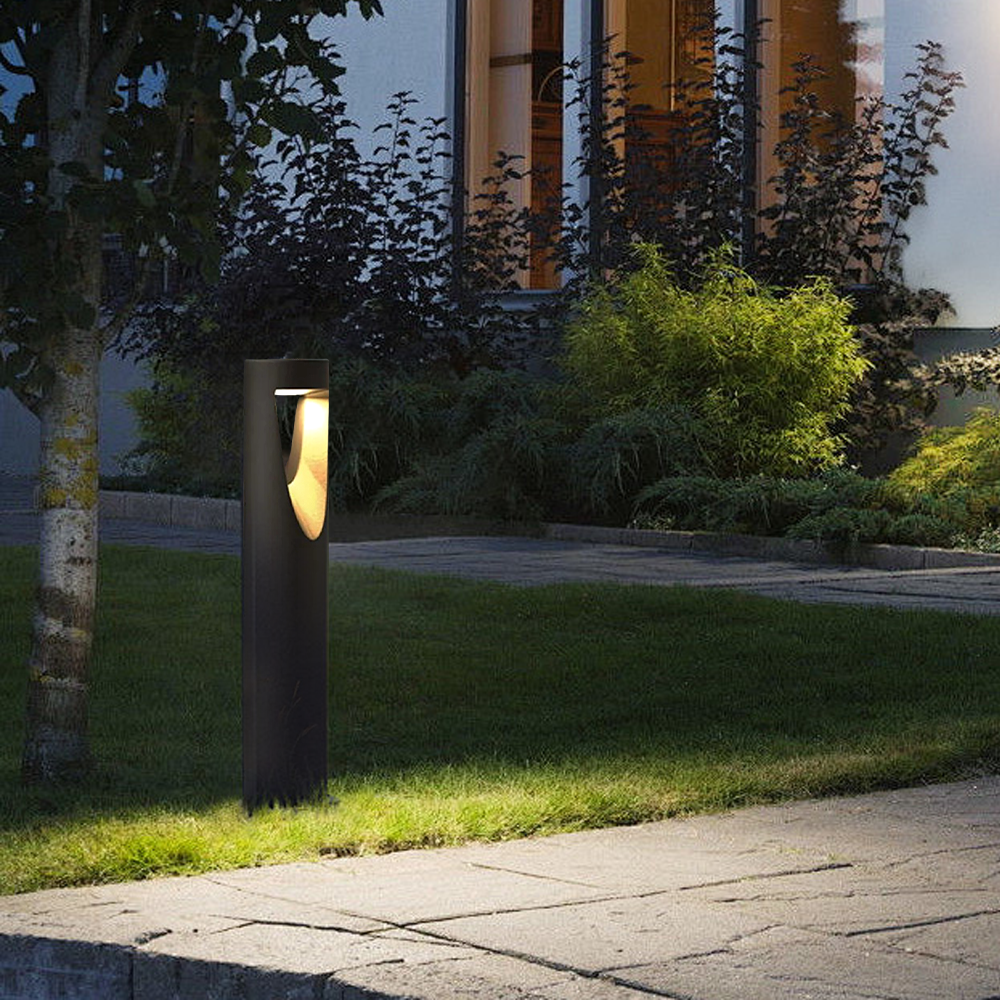 Moderne Stehlampe Schwarz Metall Zylindrisch Garten