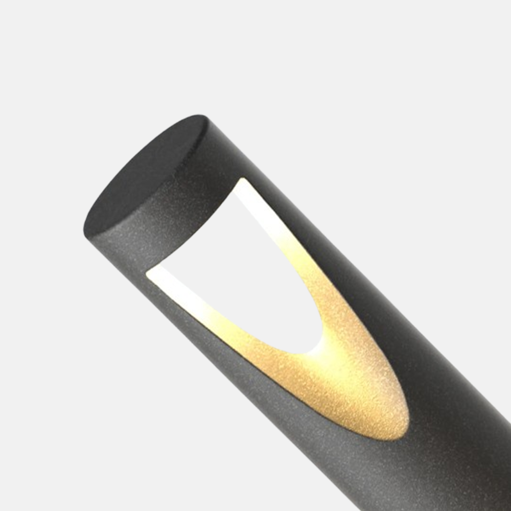 Moderne Stehlampe Schwarz Metall Zylindrisch Garten