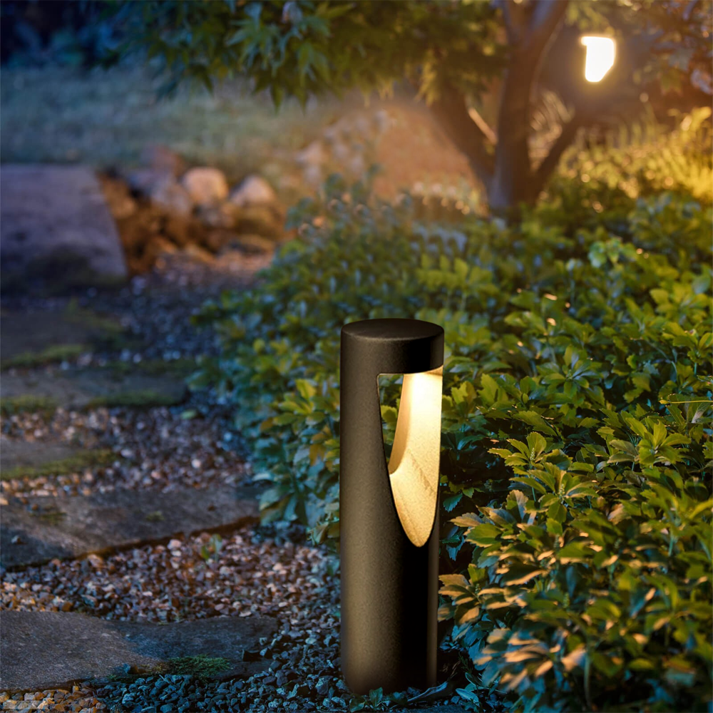 Moderne Stehlampe Schwarz Metall Zylindrisch Garten