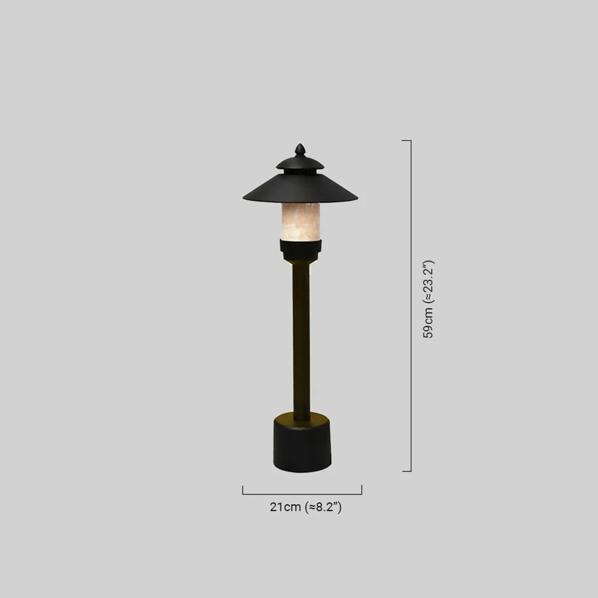  Minimalistisch Außenstehleuchte LED Schwarz Marmor Metall Garten 