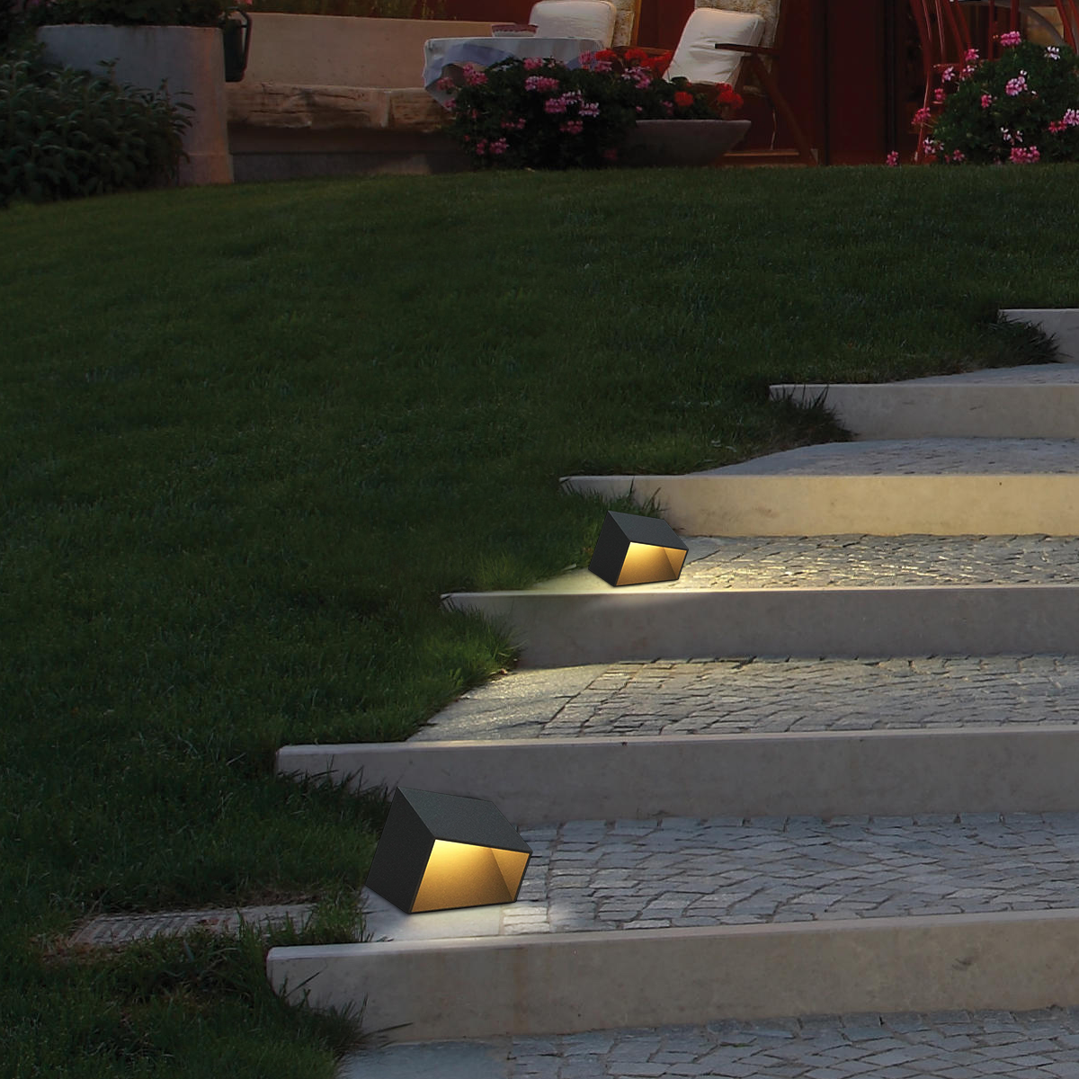  Moderne Außenleuchte LED Schwarz Metall Solar Garten/Terrasse
