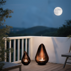 Minimalistisch Außenstehleuchte LED Tropfen Silber Garten