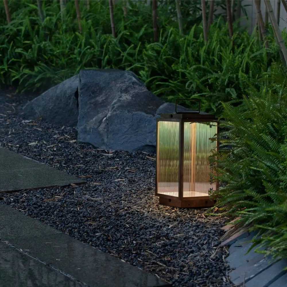 Industrielle Außenstehleuchte LED Rechteckig  Metall Schwarz Garten