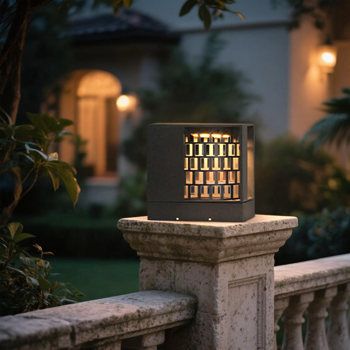 Moderne Außenleuchte Muster Metall Acryl Schwarz