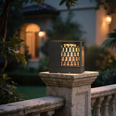 Moderne Außenleuchte Muster Metall Acryl Schwarz