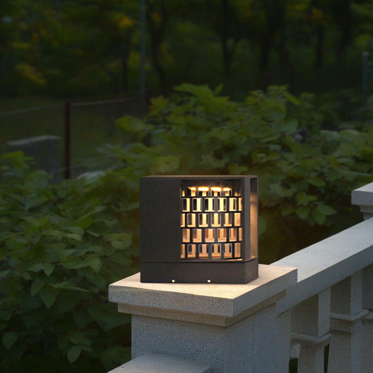 Moderne Außenleuchte Muster Metall Acryl Schwarz