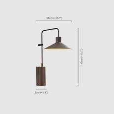 Industriell Außenwandleuchte LED Kaffee Metall Sensor Terrasse