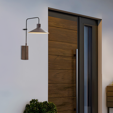Industriell Außenwandleuchte LED Kaffee Metall Sensor Terrasse