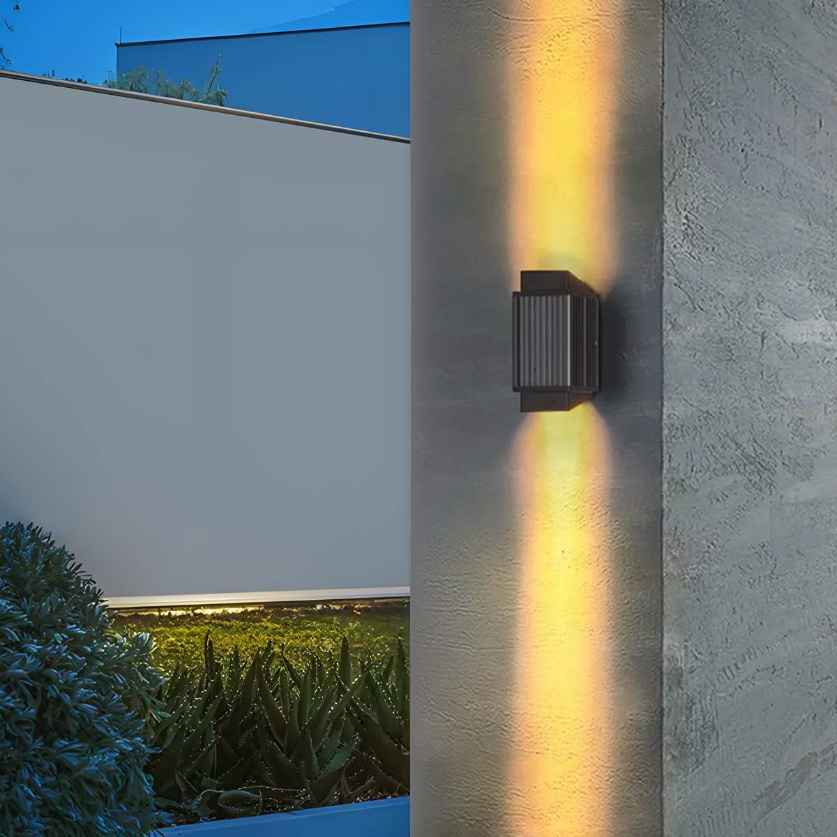 Moderne Außenlampe Schwarz Metall Acryl Außen