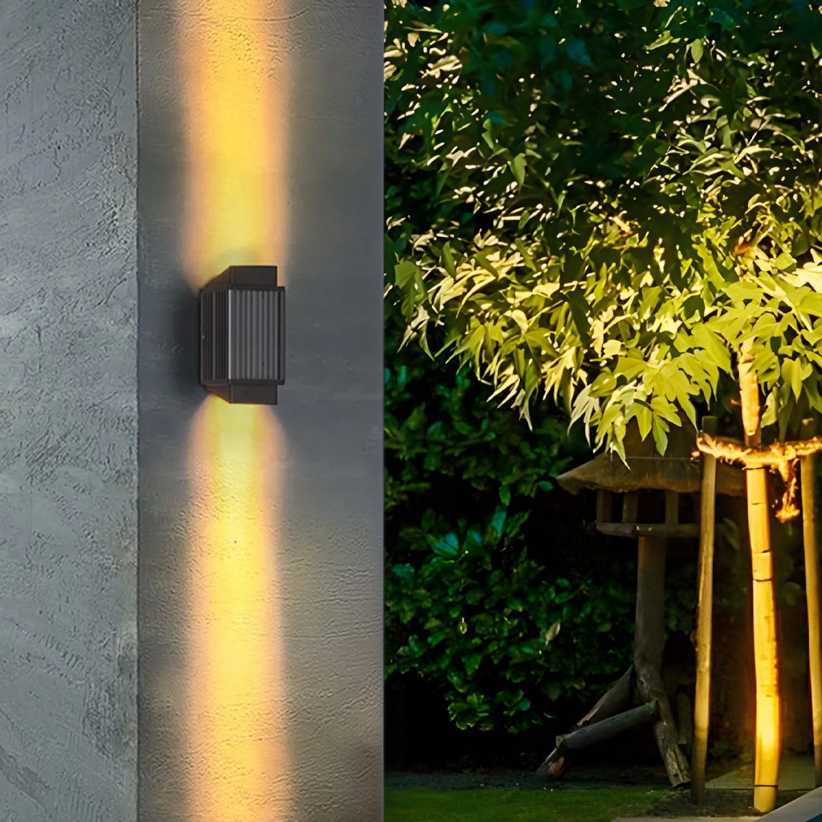 Moderne Außenlampe Schwarz Metall Acryl Außen