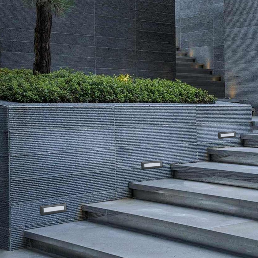 Minimalistische Außenwandleuchte LED Rechteckig Metall Schwarz Garten/Terrasse