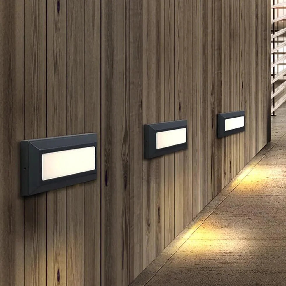 Minimalistische Außenwandleuchte LED Rechteckig Metall Schwarz Garten/Terrasse