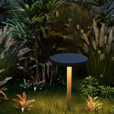 Moderne Außenwegleuchte LED Pilz Schwarz Metall Solar Garten/Außen