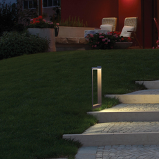 Minimalistische Außenstehleuchte LED Rechteckig Metall Schwarz Garten