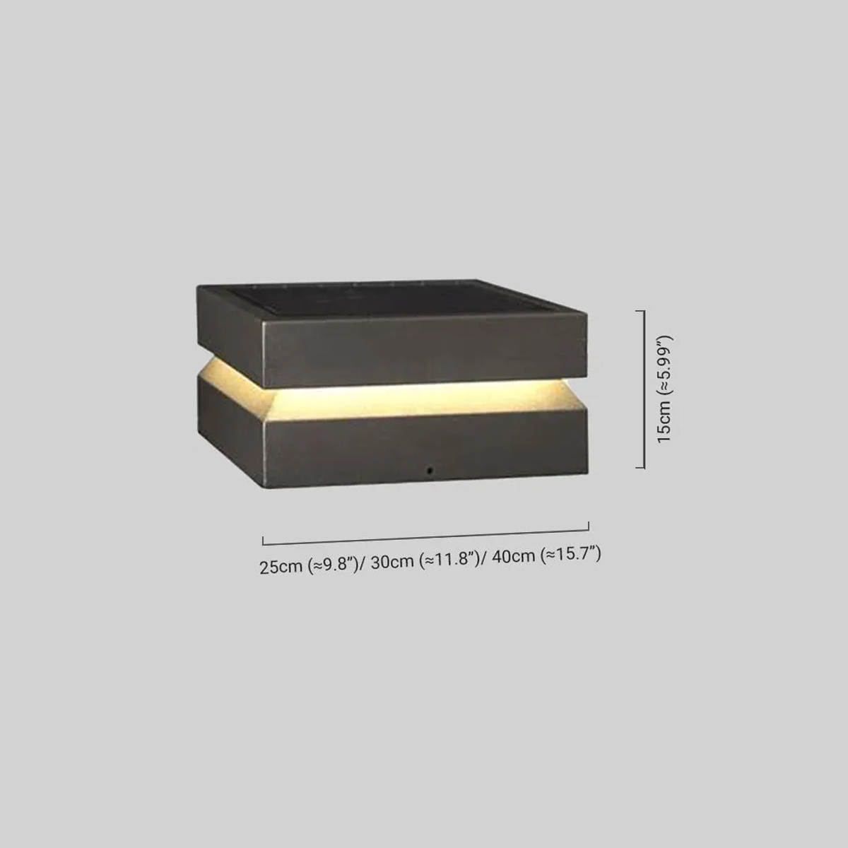 Modern Außensokelleuchte LED Metall Rechteckig Schwarz Solar Garten