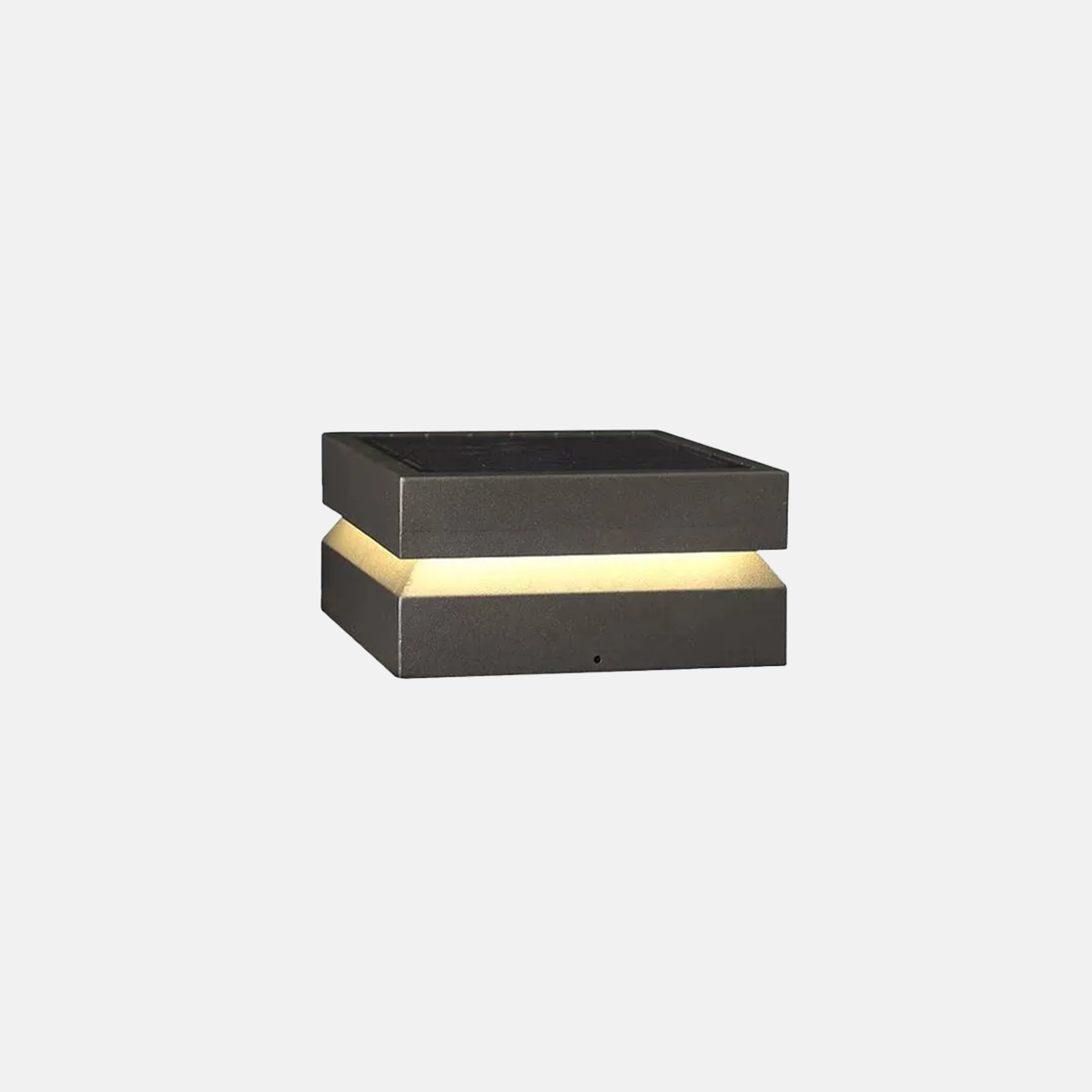Modern Außensokelleuchte LED Metall Rechteckig Schwarz Solar Garten