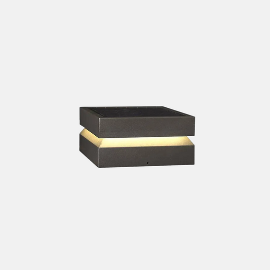 Modern Außensokelleuchte LED Metall Rechteckig Schwarz Solar Garten