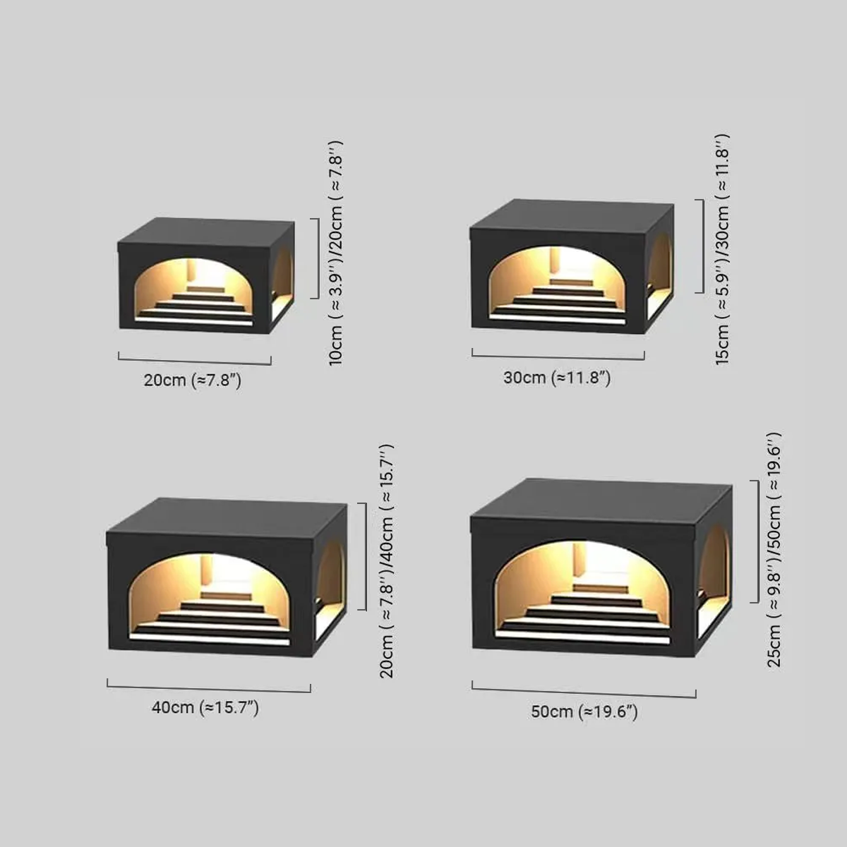 Minimalistische Außenlampe LED Rechteckig Schwarz Metall Außen