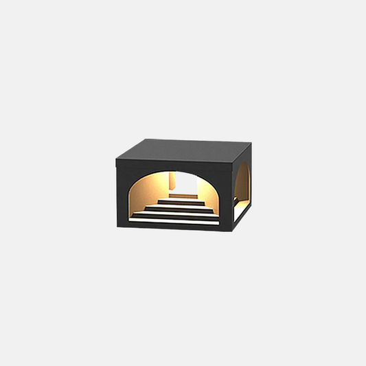 Minimalistische Außenlampe LED Rechteckig Schwarz Metall Außen