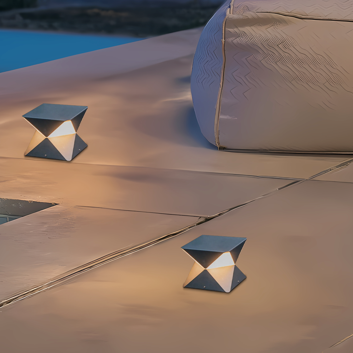 Moderne Außenlampe Schwarz Metall Glas Geometrische Außen