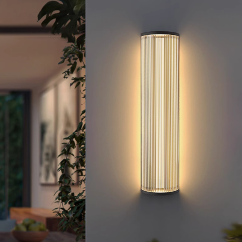 Modern Metall Wandlampe LED Zylindrisch Schwarz Hof