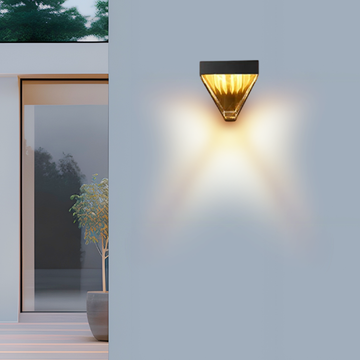Moderne Außenwandleuchte LED Unregelmäßig Metall Schwarz Terrasse/Garten