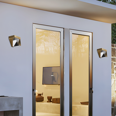 Moderne Außenwandleuchte LED Unregelmäßig Metall Gold Terrasse/Garten