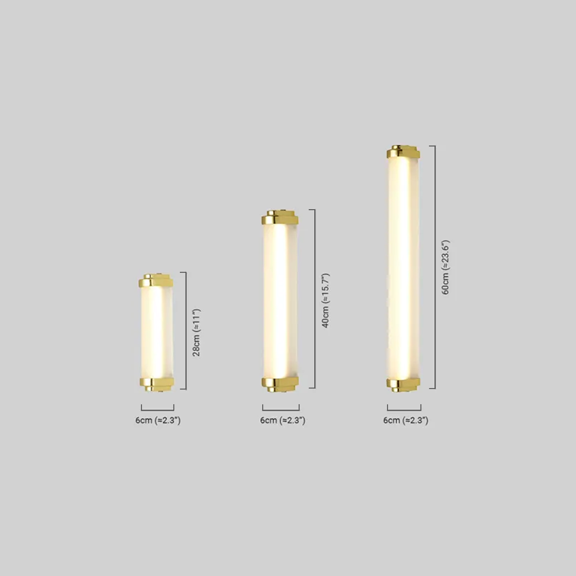 Minimalistisch Außenwandleuchte LED Zylindrisch Glas Gold Terrasse