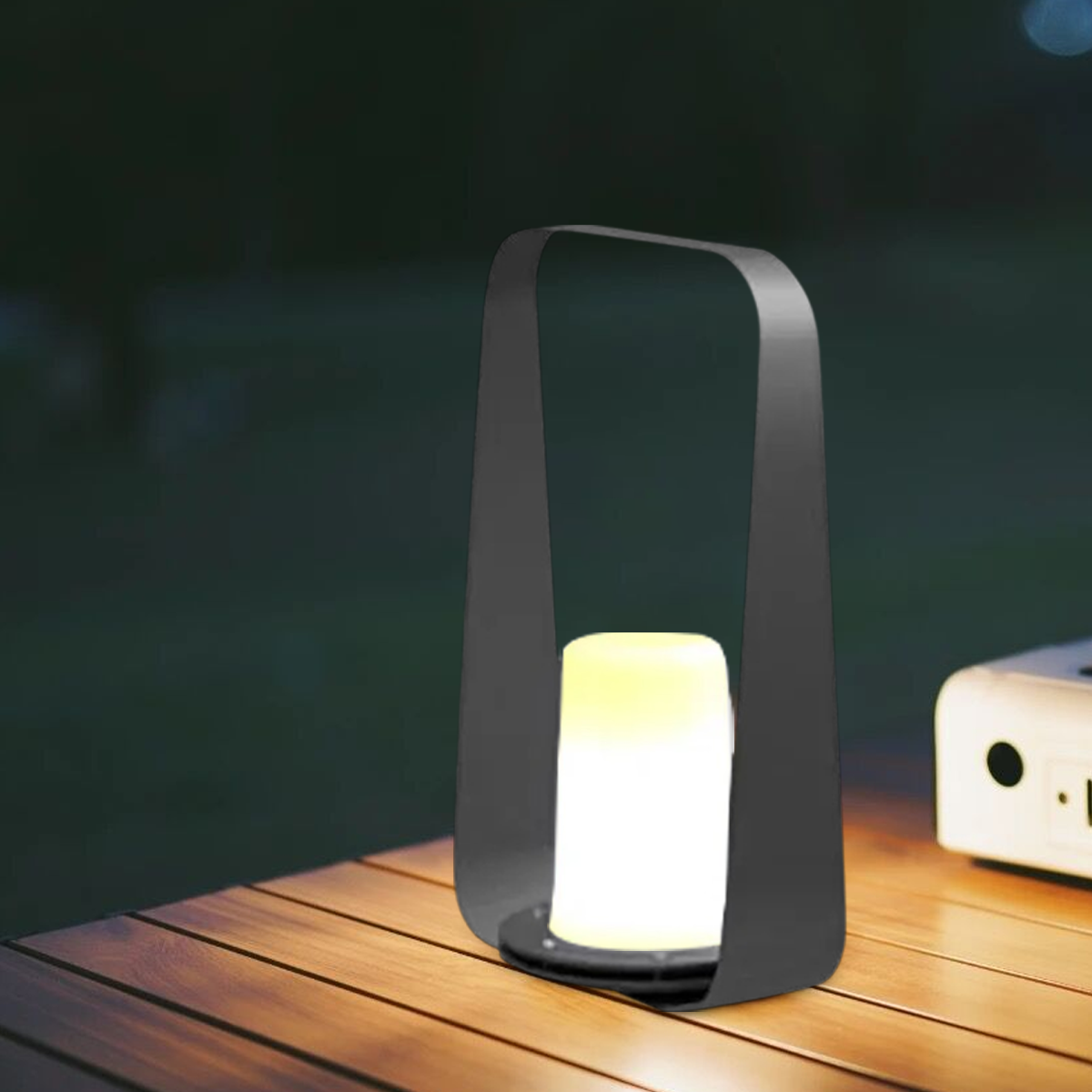  Minimalistische Außenleuchte LED Kerzenform Grau Acryl Terrasse/Garten/Balkon