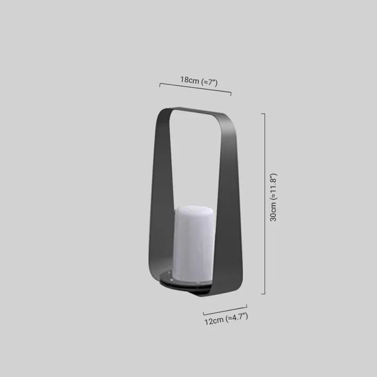  Minimalistische Außenleuchte LED Kerzenform Grau Acryl Terrasse/Garten/Balkon
