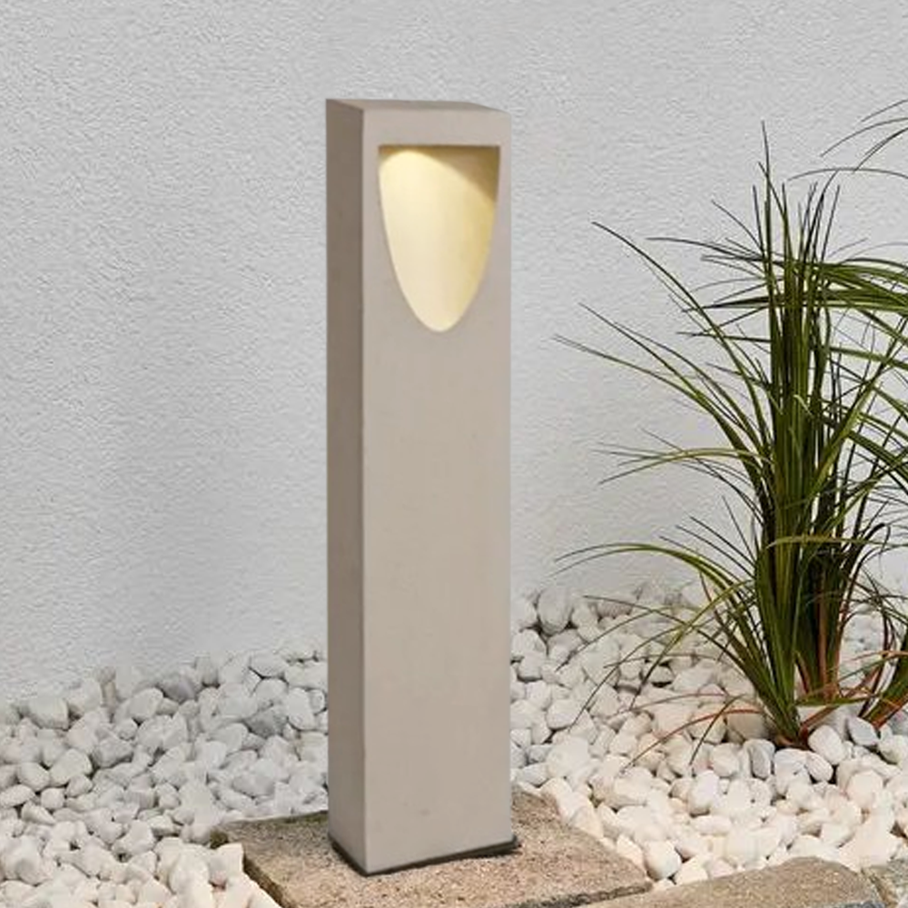 Minimalistisch Außenstehleuchte Rechteckig LED Grau Metall Garten