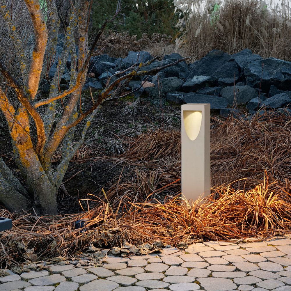 Minimalistisch Außenstehleuchte Rechteckig LED Grau Metall Garten