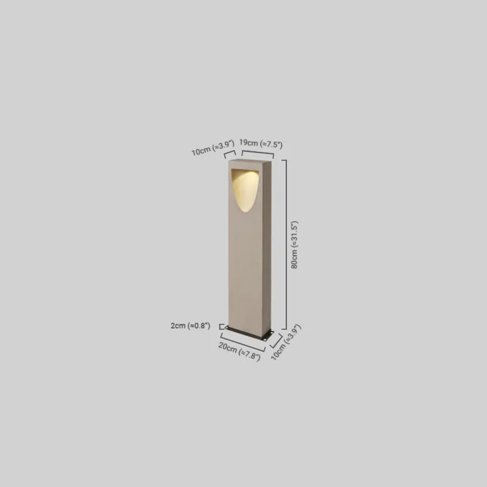 Minimalistisch Außenstehleuchte Rechteckig LED Grau Metall Garten
