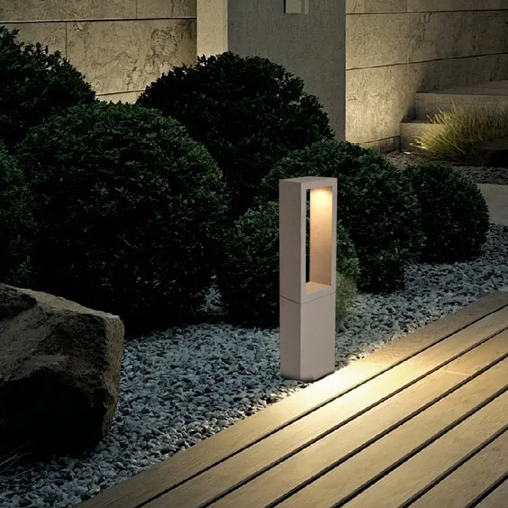 Minimalistisch Außenstehleuchte LED Rechteckig Metall Grau Garten