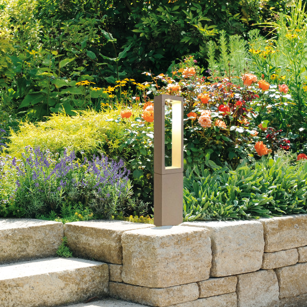 Minimalistisch Außenstehleuchte LED Rechteckig Metall Grau Garten