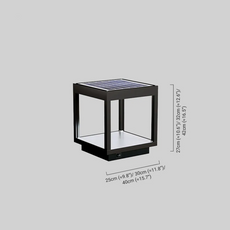 Minimalistische Außenstehleuchte LED Quadratisch Schwarz Metall Solar Garten 