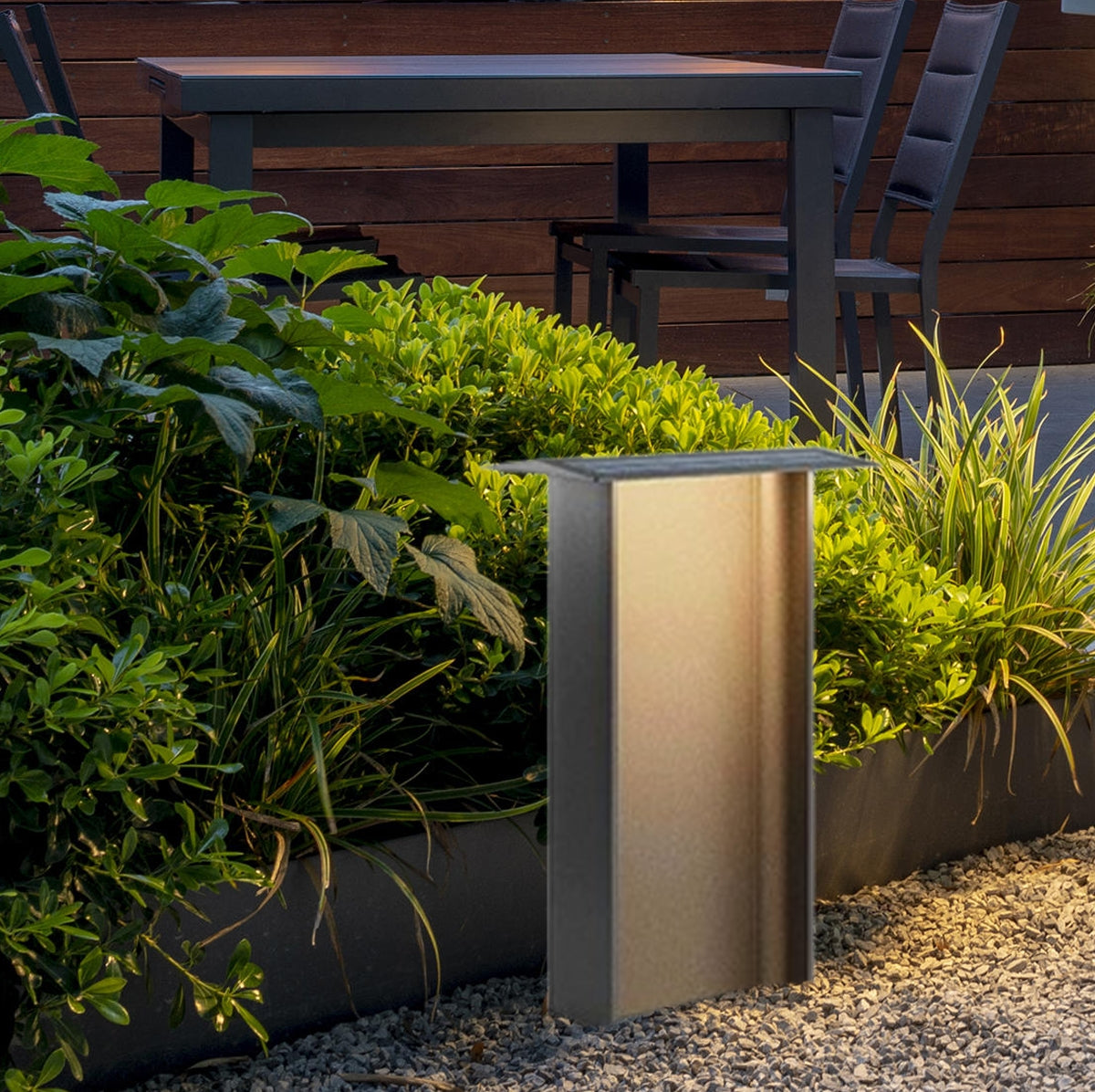 Moderne Außenleuchte LED Schwarz/Grau Metall Solar Garten