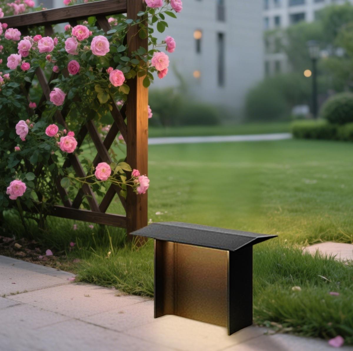 Moderne Außenleuchte LED Schwarz Metall Solar Garten