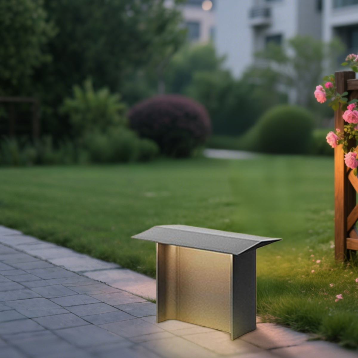 Moderne Außenleuchte LED Grau Metall Solar Garten