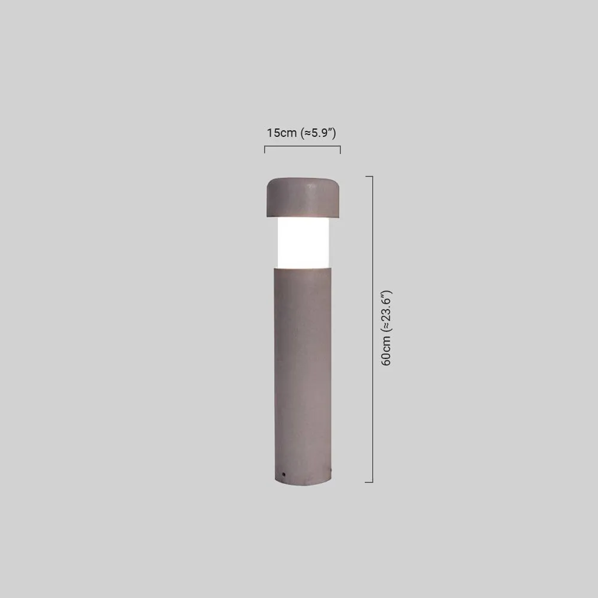 Minimalistische Außenleuchte LED  Zylindrisch Grau Metall 