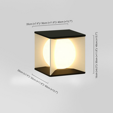 Modern Außensockelleuchte LED Quadratisch Schwarz Metall Hof