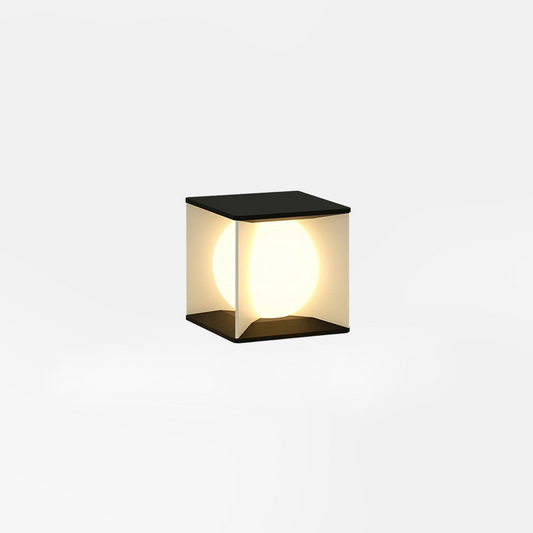 Modern Außensockelleuchte LED Quadratisch Schwarz Metall Hof