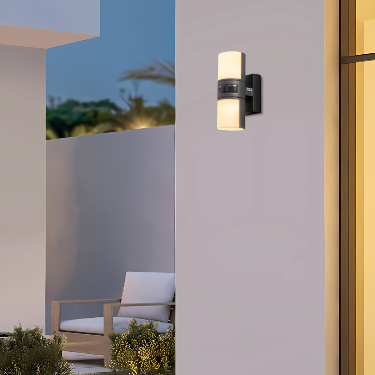 Modern Außenwandleuchte LED Schwarz Metall Flur/Balkon/Terrasse